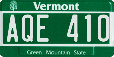 VT license plate AQE410