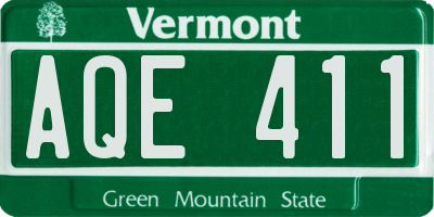 VT license plate AQE411