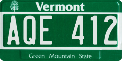 VT license plate AQE412