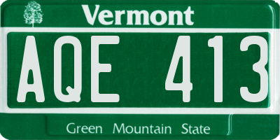 VT license plate AQE413