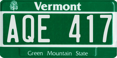 VT license plate AQE417