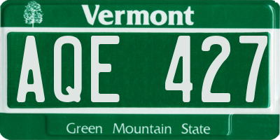 VT license plate AQE427