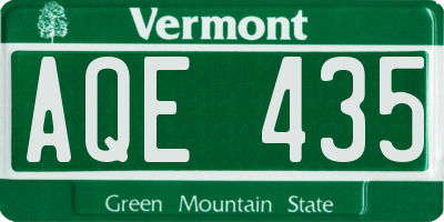 VT license plate AQE435