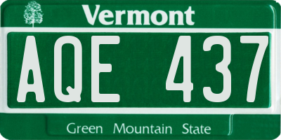 VT license plate AQE437