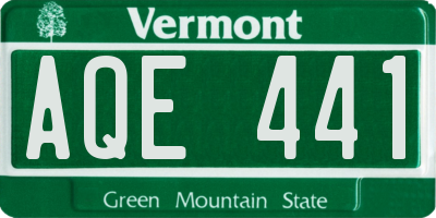 VT license plate AQE441