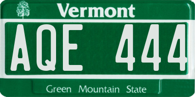 VT license plate AQE444