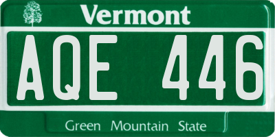 VT license plate AQE446