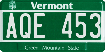 VT license plate AQE453