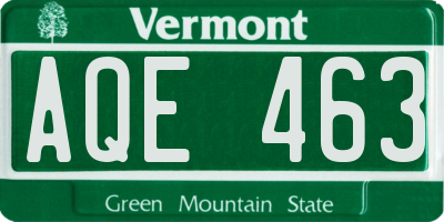 VT license plate AQE463