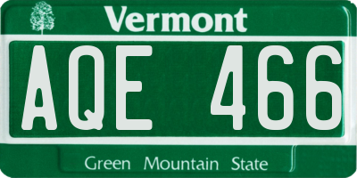 VT license plate AQE466