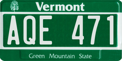 VT license plate AQE471
