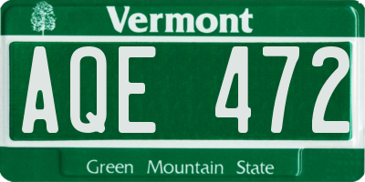 VT license plate AQE472