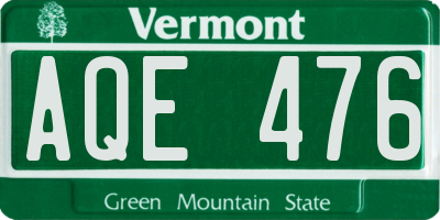 VT license plate AQE476