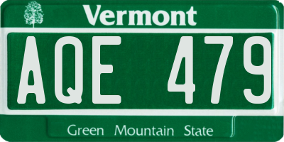 VT license plate AQE479