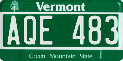 VT license plate AQE483
