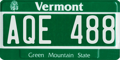 VT license plate AQE488