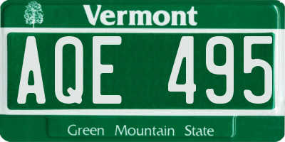 VT license plate AQE495