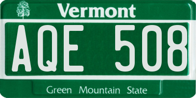 VT license plate AQE508