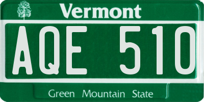 VT license plate AQE510
