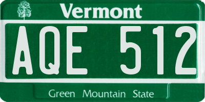 VT license plate AQE512