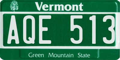 VT license plate AQE513