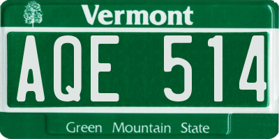 VT license plate AQE514