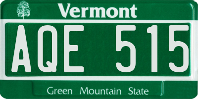 VT license plate AQE515