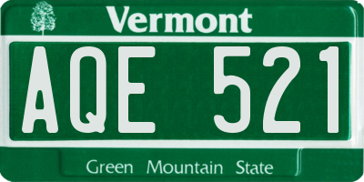 VT license plate AQE521
