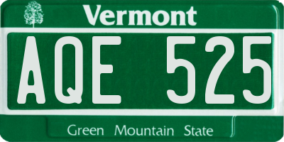 VT license plate AQE525