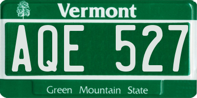 VT license plate AQE527