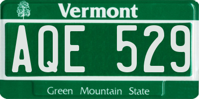 VT license plate AQE529