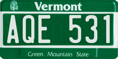 VT license plate AQE531