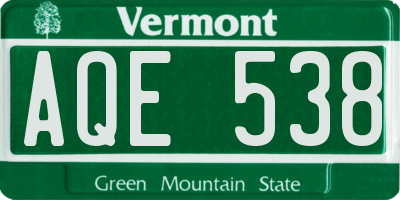 VT license plate AQE538
