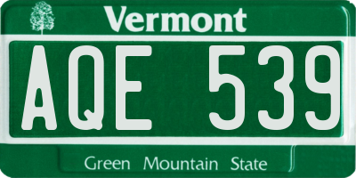 VT license plate AQE539