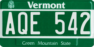 VT license plate AQE542