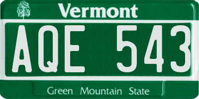 VT license plate AQE543