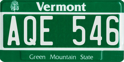 VT license plate AQE546