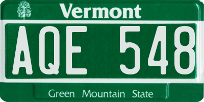 VT license plate AQE548