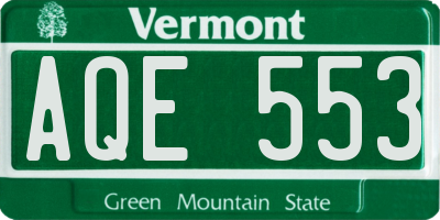 VT license plate AQE553