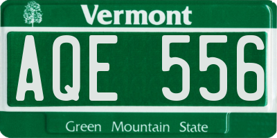 VT license plate AQE556