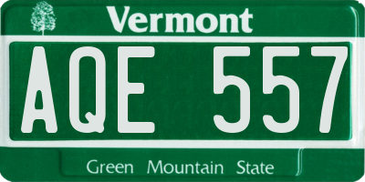 VT license plate AQE557