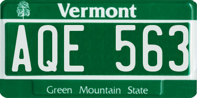 VT license plate AQE563