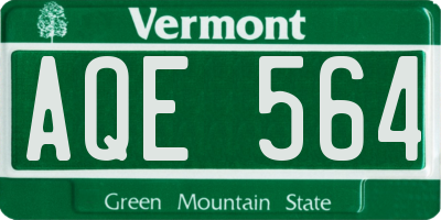 VT license plate AQE564