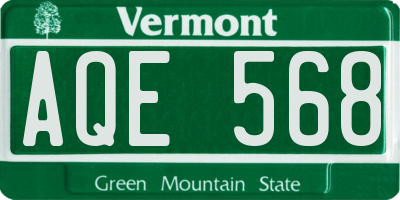 VT license plate AQE568