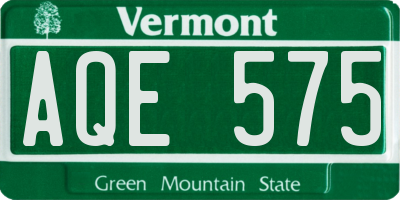 VT license plate AQE575