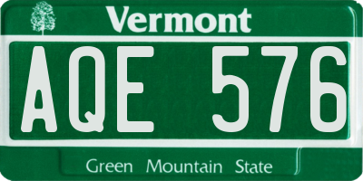 VT license plate AQE576