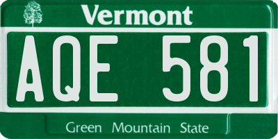 VT license plate AQE581