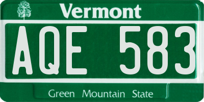VT license plate AQE583