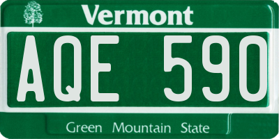 VT license plate AQE590