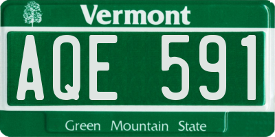 VT license plate AQE591